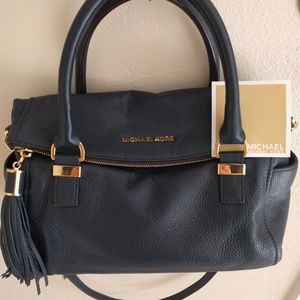 SOLD Michael Kors Midnight Blue Leather Weston